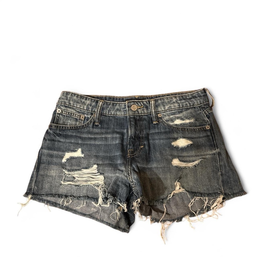 Lucky Brand Dark Blue Distressed Jean Shorts